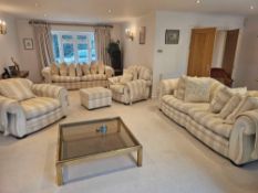 A Suite Of Furntiure, Ex Harrods Comprising Of 2 X Large 3 Seater Sofas 245 X 77x 80cm, An