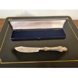 Birmingham 1858 Sterling Silver Fish Knife Assay Marked In Jewellers Case