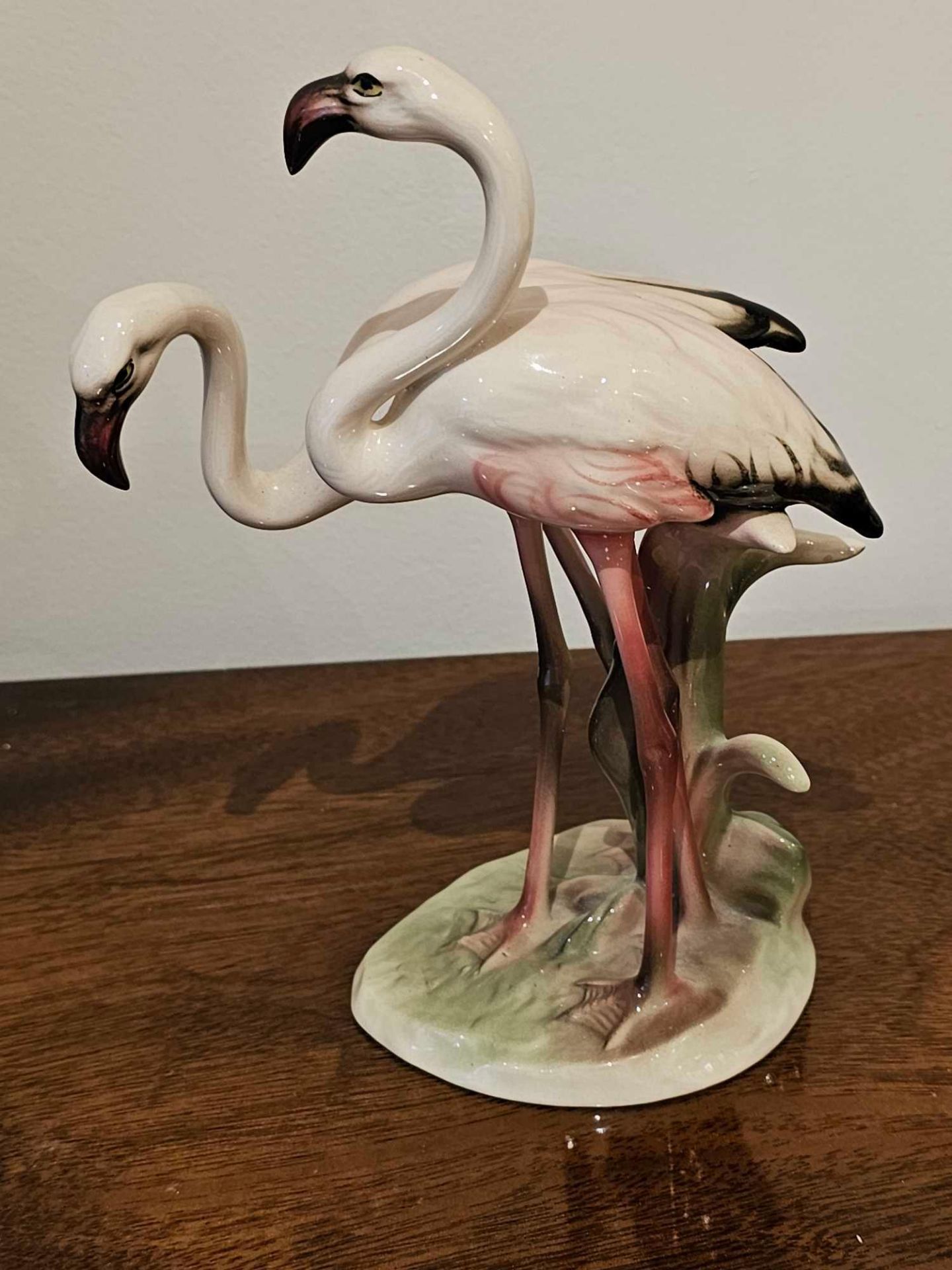 A Fine Pair Austrian Art Deco Hand Painted Pottery Figures Of Flamingos By Keramos Of Wien And - Image 3 of 4