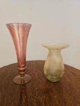 2 X Vases A Laura Ashley Home 29cm Pink Glass Baluster Vase And A Spanish Made 20cm Clear And Opaque