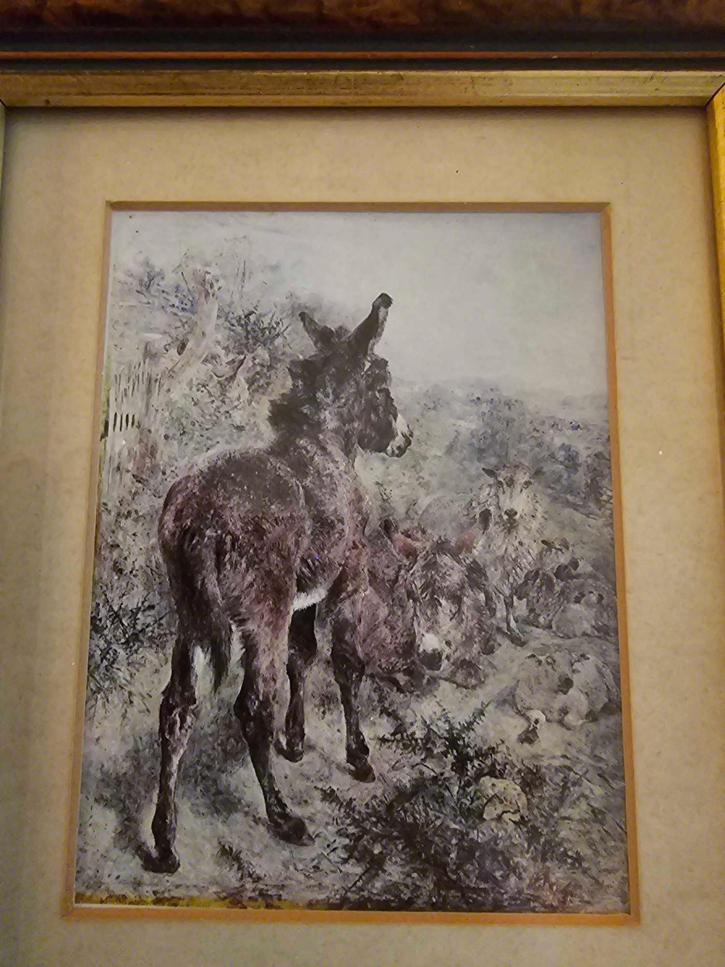 A Framed Print William Huggins. Donkeys And Sheep In A Landscape. 1867. 22 X 25cm - Image 2 of 3