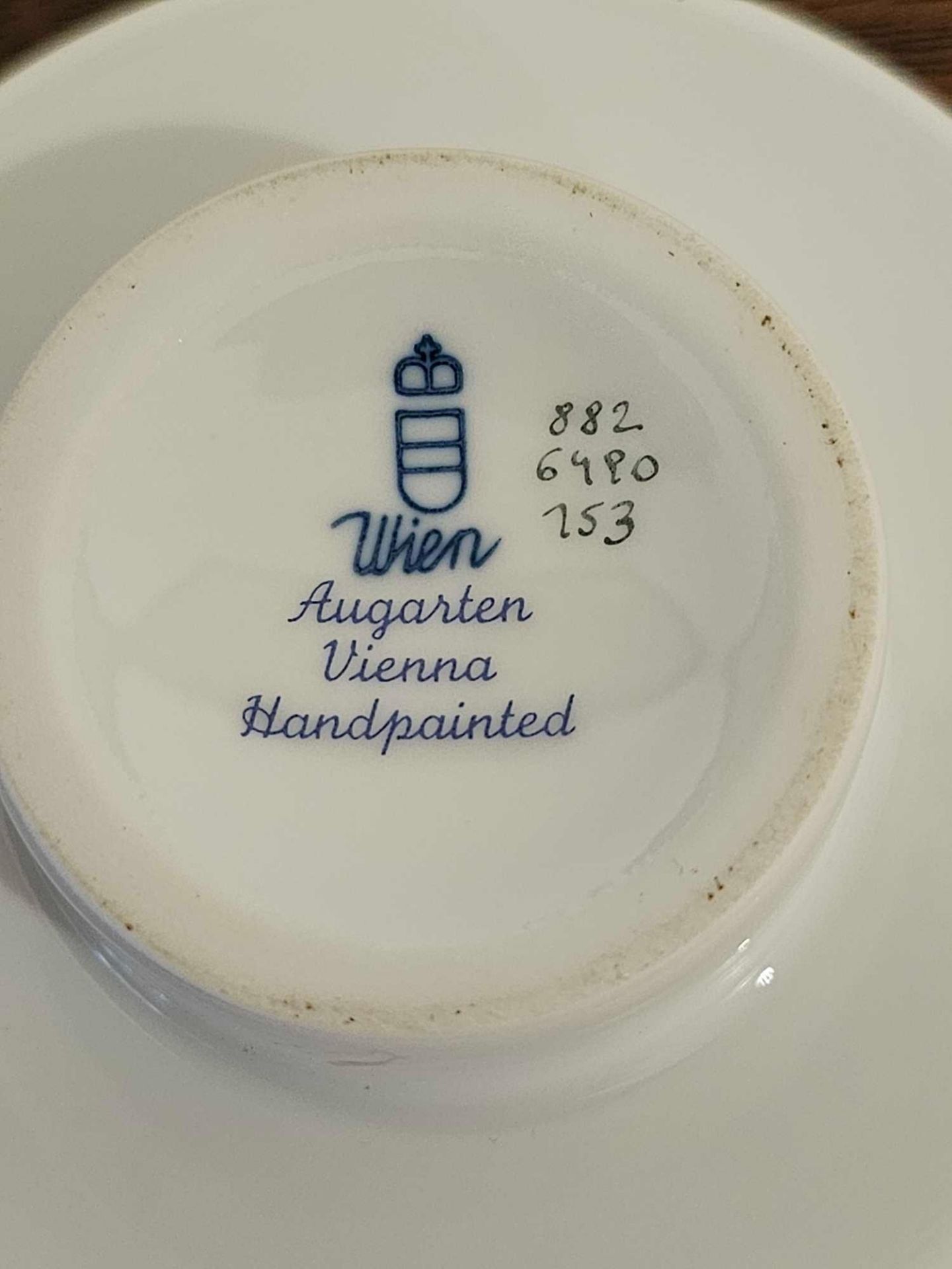 A Pair Wien Augarten Porcelain Candle Holder Clover Pattern - Image 3 of 3
