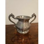 Arts And Craft Movement El Rei Portugal 95% Etain Pewter Twin Handled Pot 19cm Tall