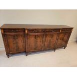 William Tillman George III Style Flame Mahogany Crossbanded In Satinwood Sideboard The Shaped Top