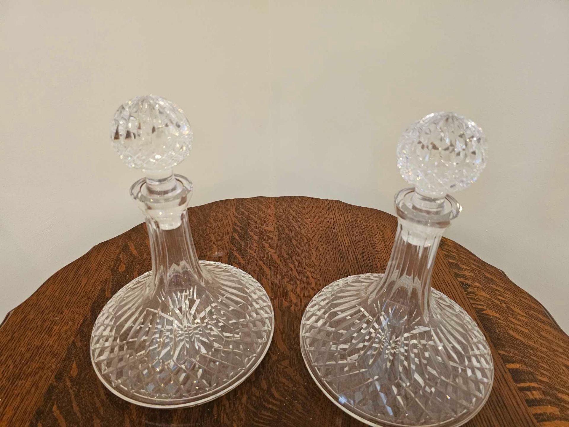 A Pair Of Waterford Crystal Lismore Ships Decanters 27cm Tall - Image 5 of 8