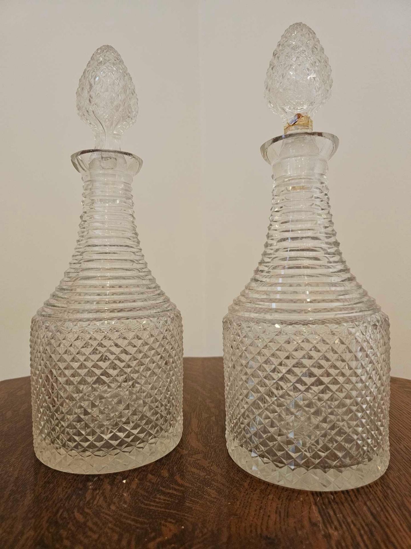 A Pair Fo Irish Crystal Decanters With Stoppers 34cm (A/F Both With Chips To Rim) - Image 2 of 10