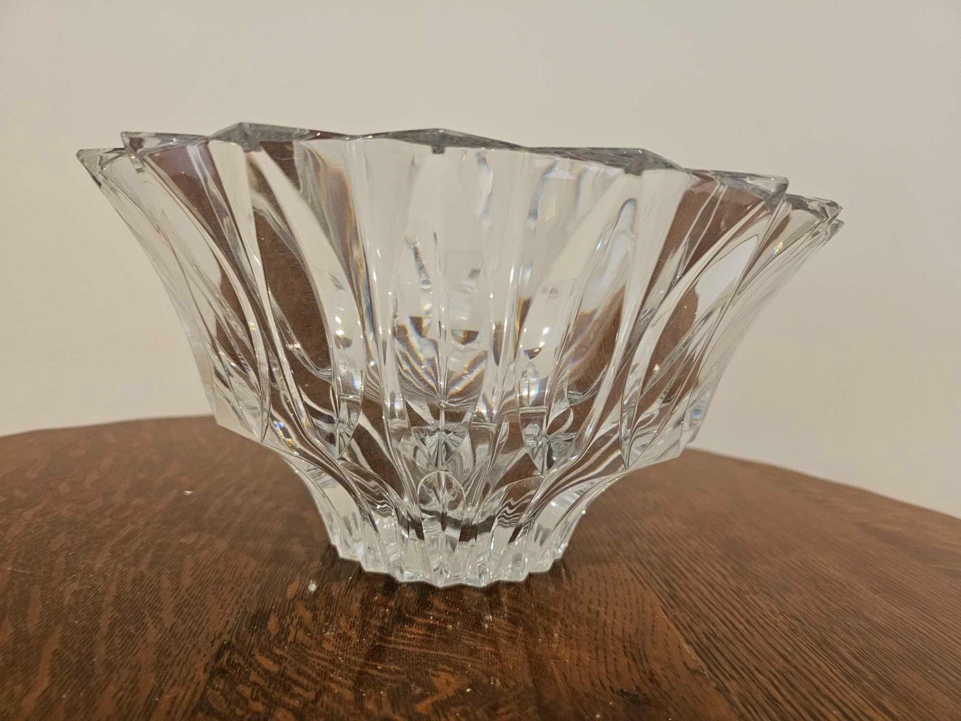 Faceted Cut Crystal Large Bowl 29 X 18cm