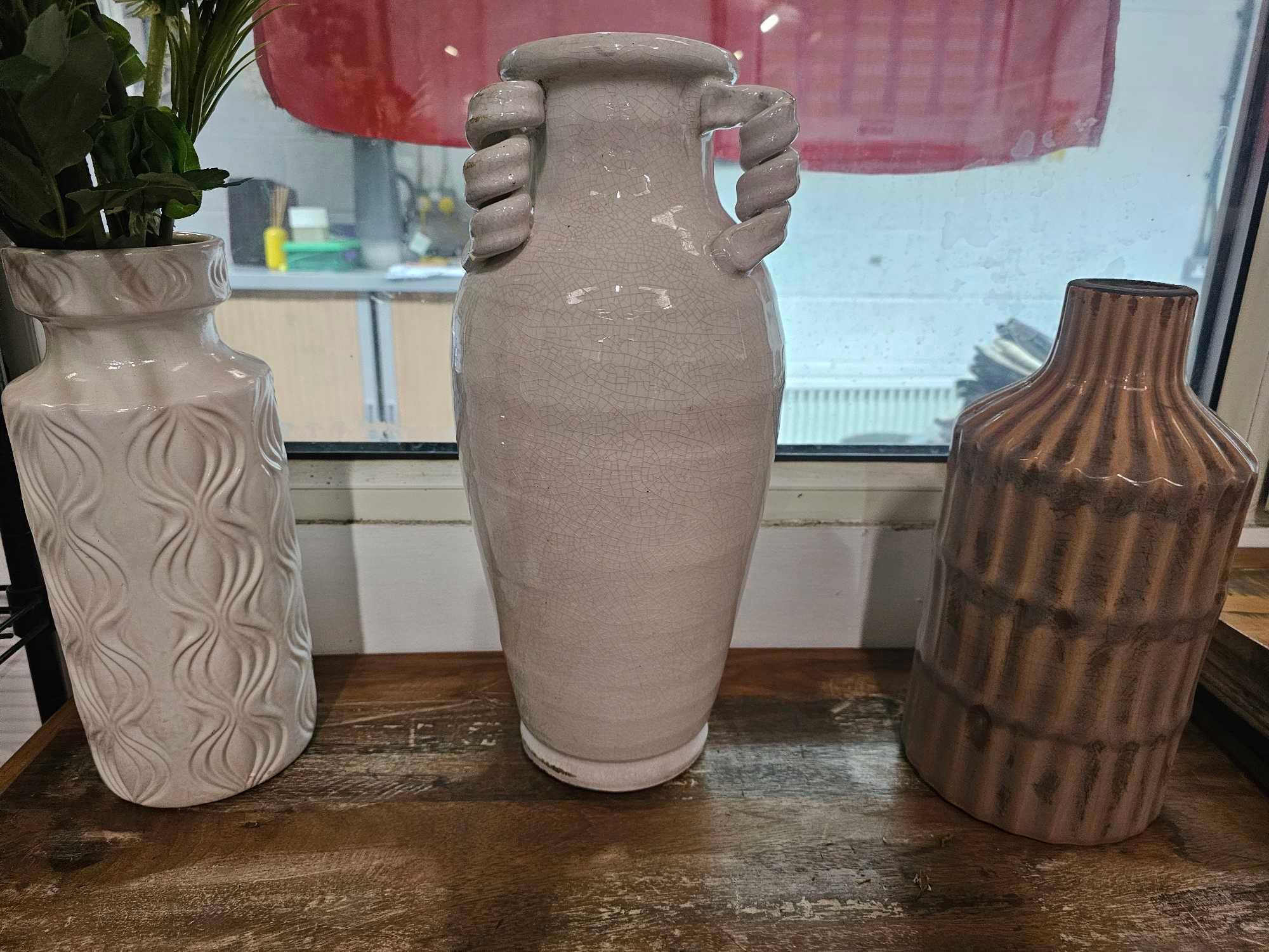 3 x Large Ceramic Vases As Photographed - Bild 2 aus 5