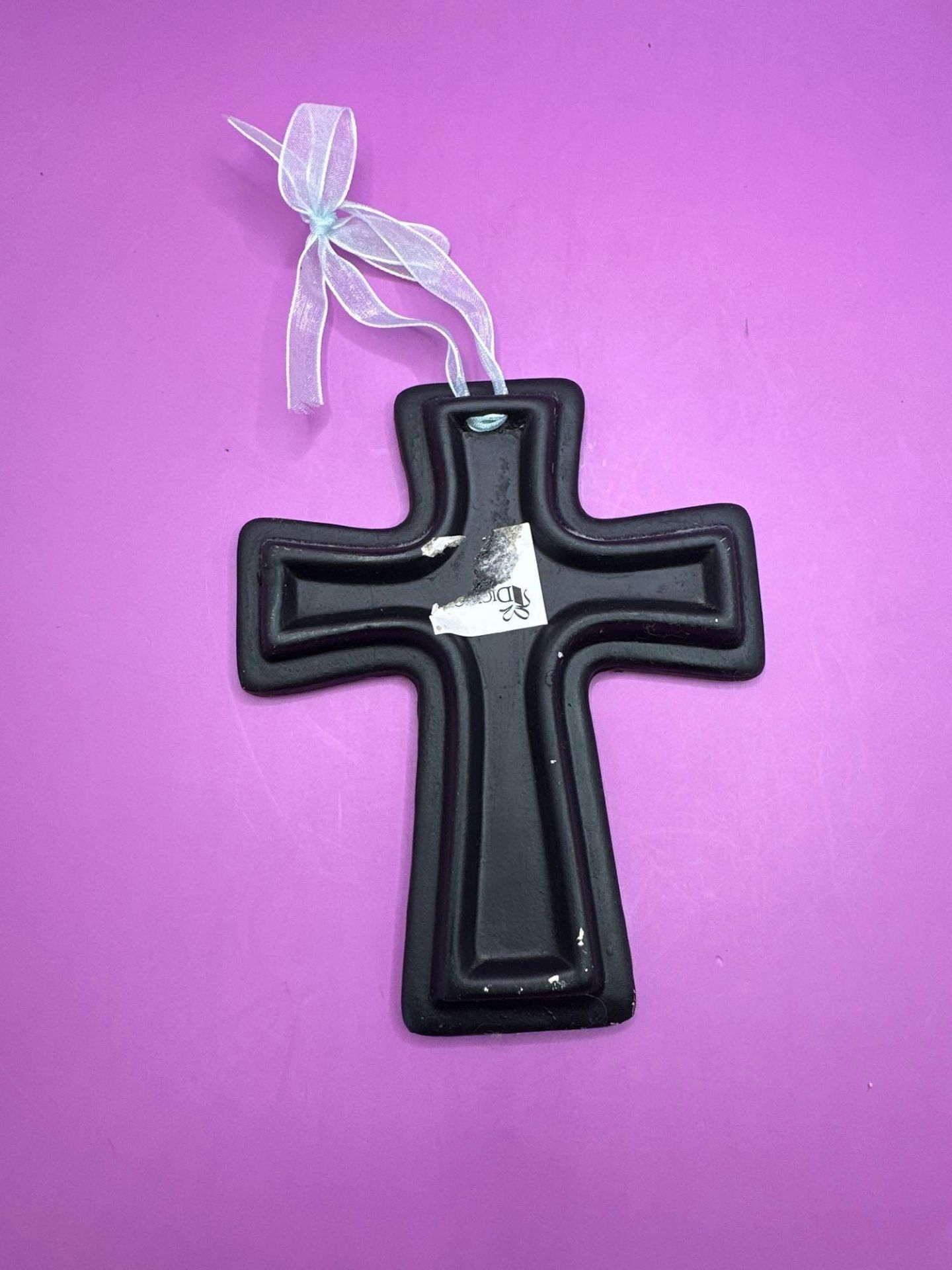 Ceramic Hanging Cross With Quote ËœLove Never Failsâ„¢ - Image 2 of 2