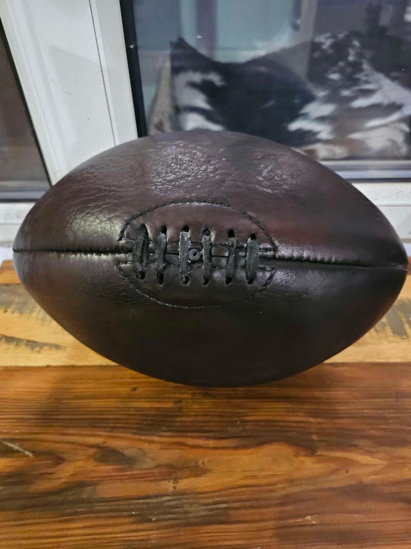 A Decorative Full Leather Rugby Ball And A Leather Football - Image 4 of 6