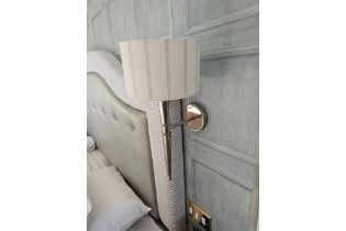 A Pair Of Heathfield Co Henley Nickel Wall Light With Shade