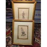 2 x Framed Prints (1) The Shepherd-Boy, 1873, Engraved By H. C. Balding After A Statue By L. A.