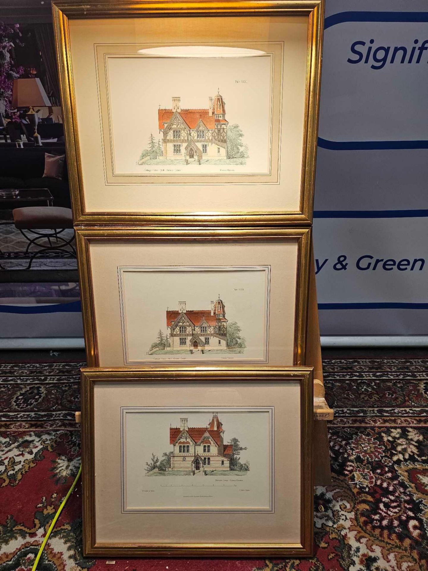 3 x Framed Prints Villa And Cottage Architecture: Select Examples of Country And Suburban Residences