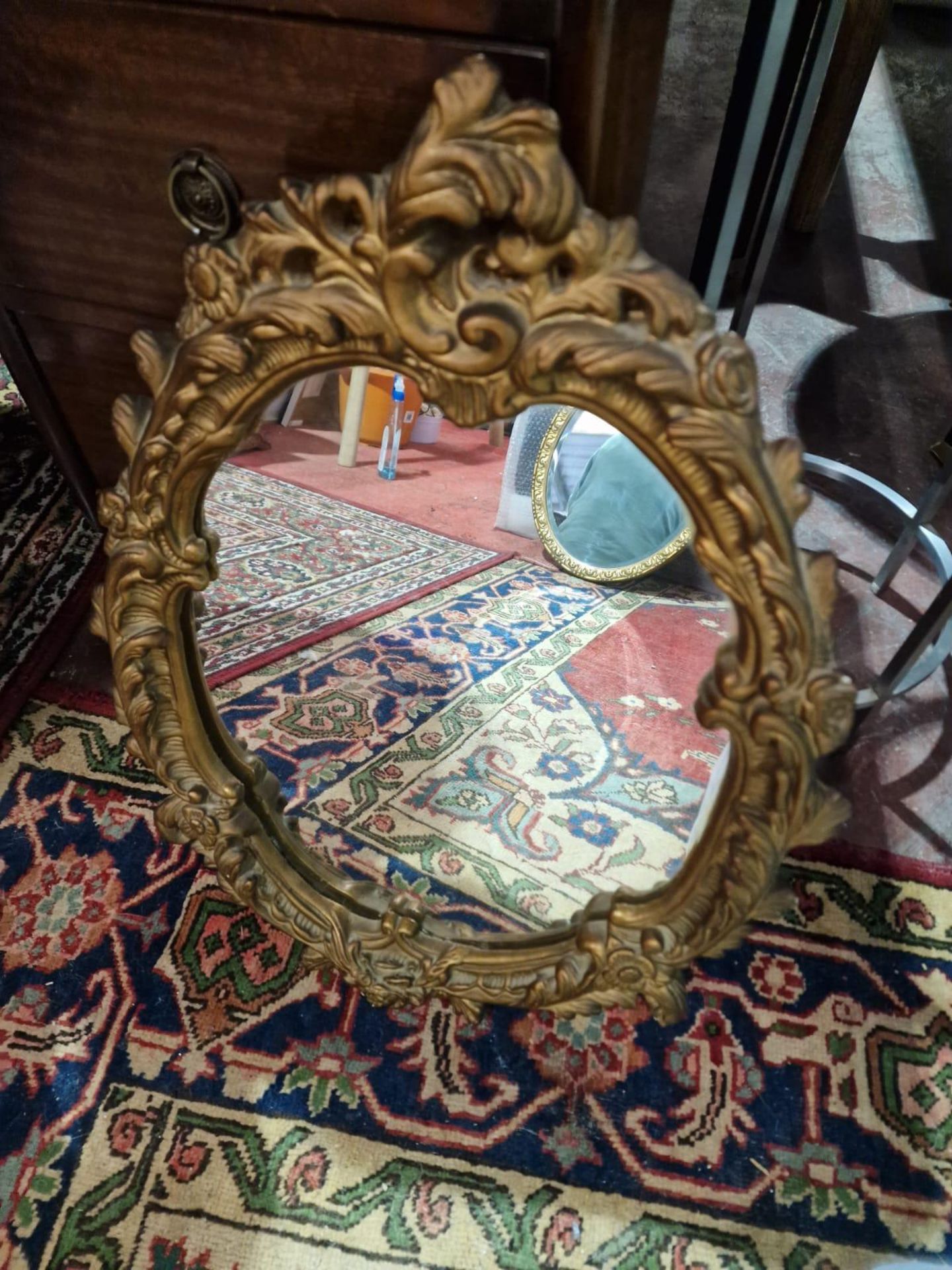 French Style Oval Gold Ornate Wall Mirror Complimenting The Ornate Designs Beautifully Well, The - Image 3 of 3