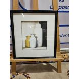 Framed Still Life Lithographs Initials Marked Jg 55 x 50cm