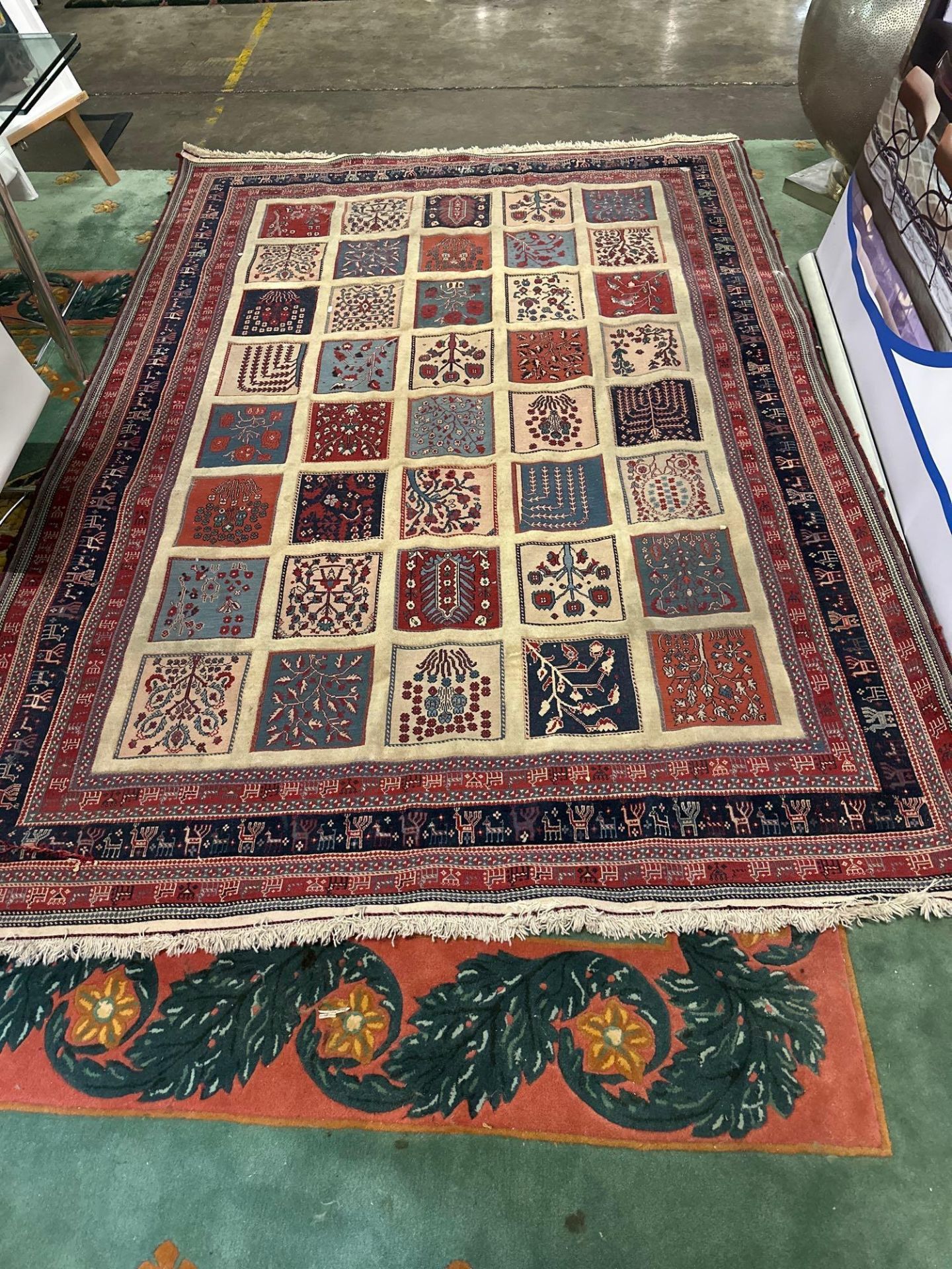 An Iranian Hand Made Wool Souzani Fringed Rug 289 X 204cm