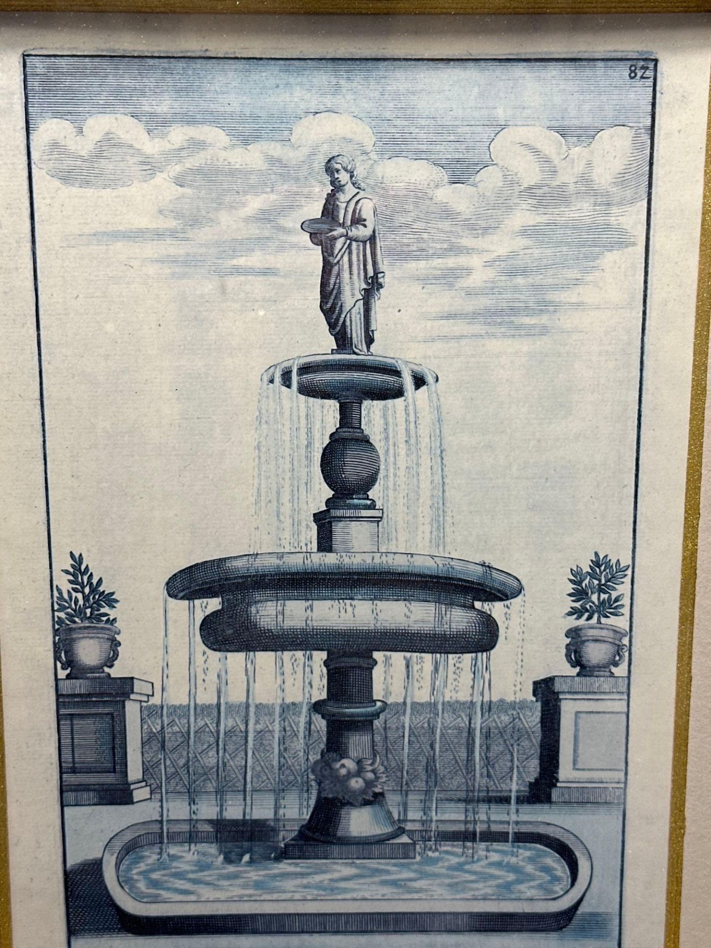 A Set of 4 x Fountain Prints, Architectural Prints By Bockler From Architectura Curiosa Nova 1664 - Image 6 of 9