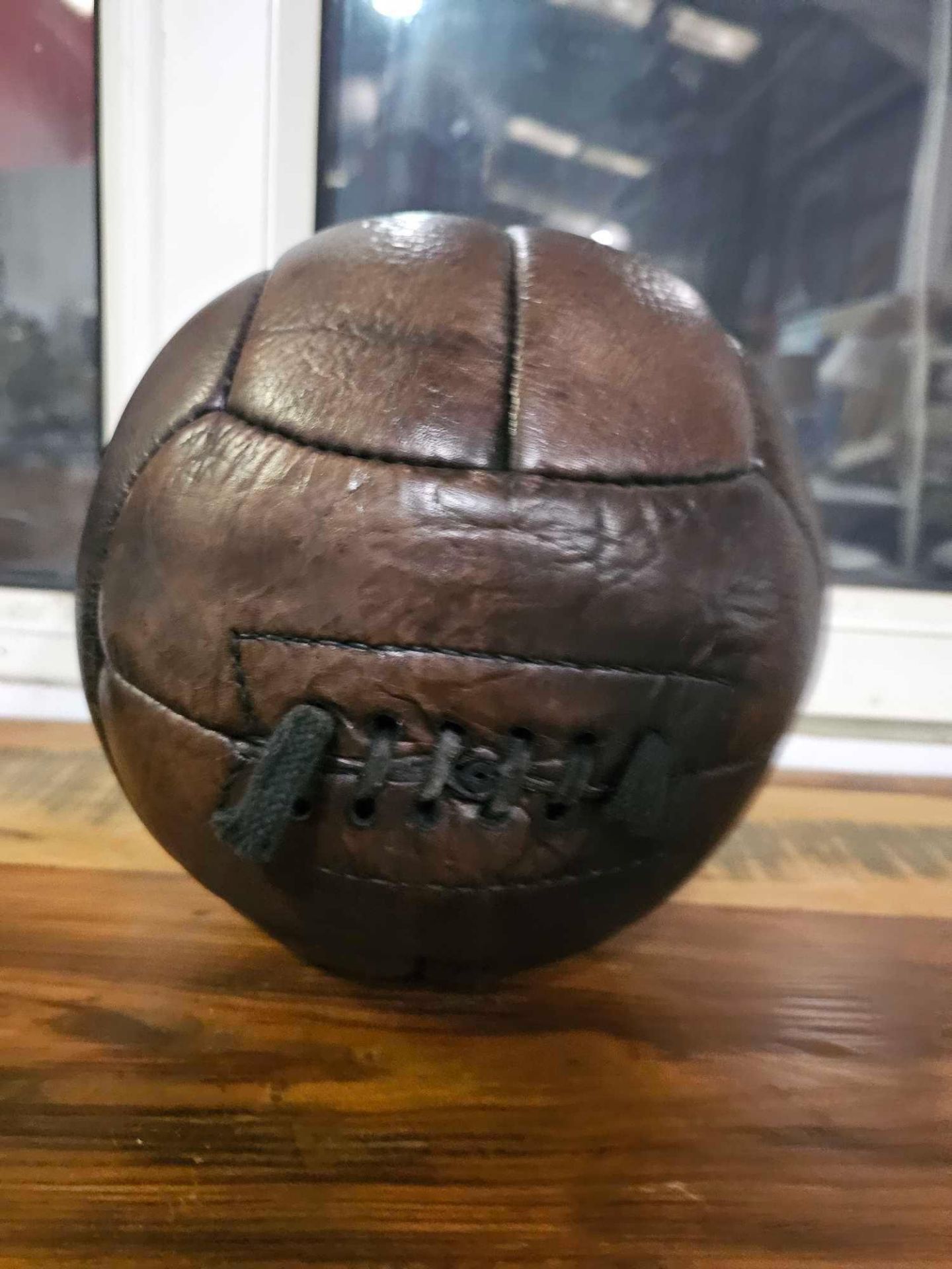 A Decorative Full Leather Rugby Ball And A Leather Football - Image 5 of 6