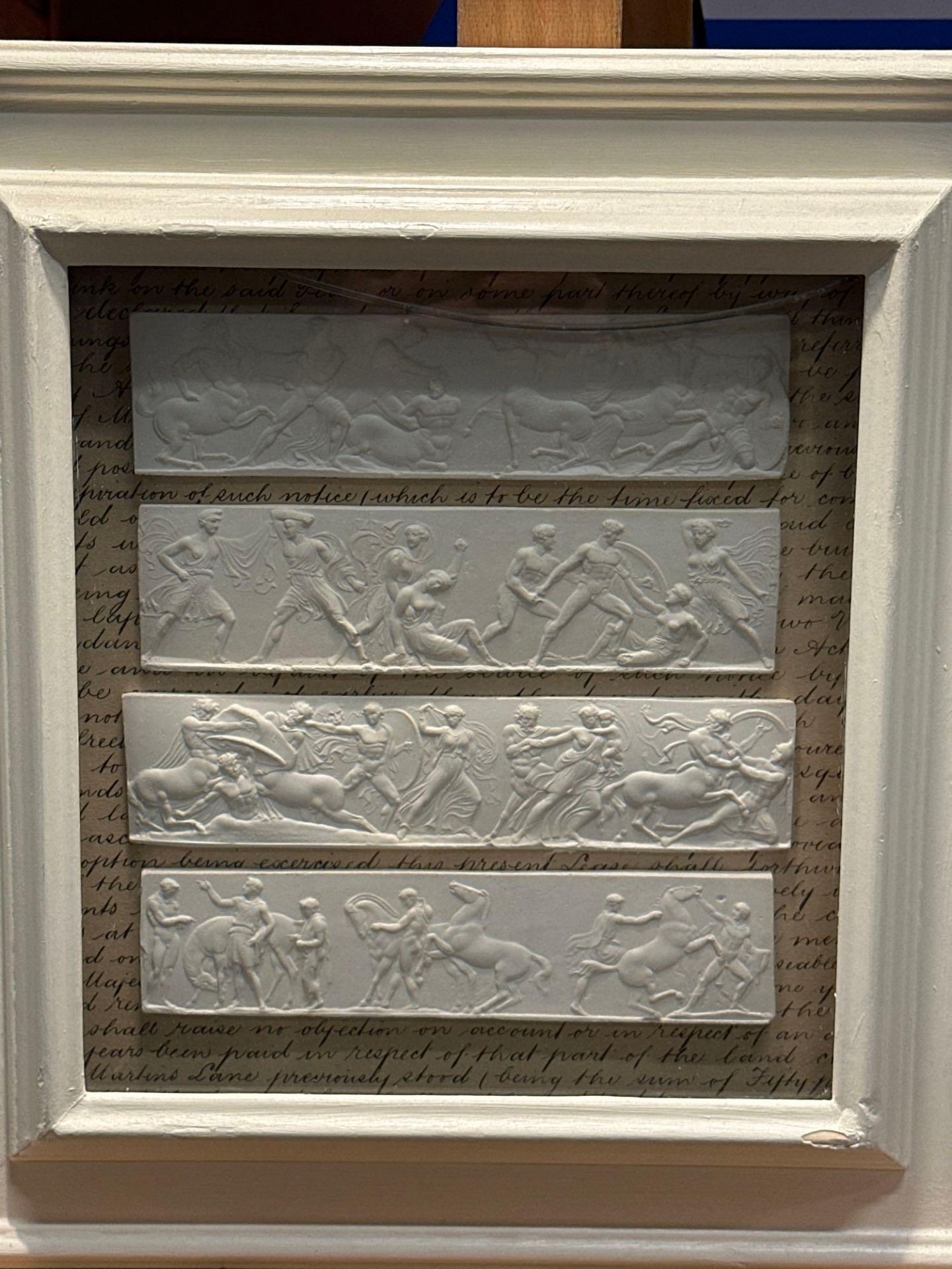 A Set of 4 x Framed Artwork of Plaster Relief Panels Depicting Friezes of The Parthenon 41 x 43cm ( - Bild 5 aus 6