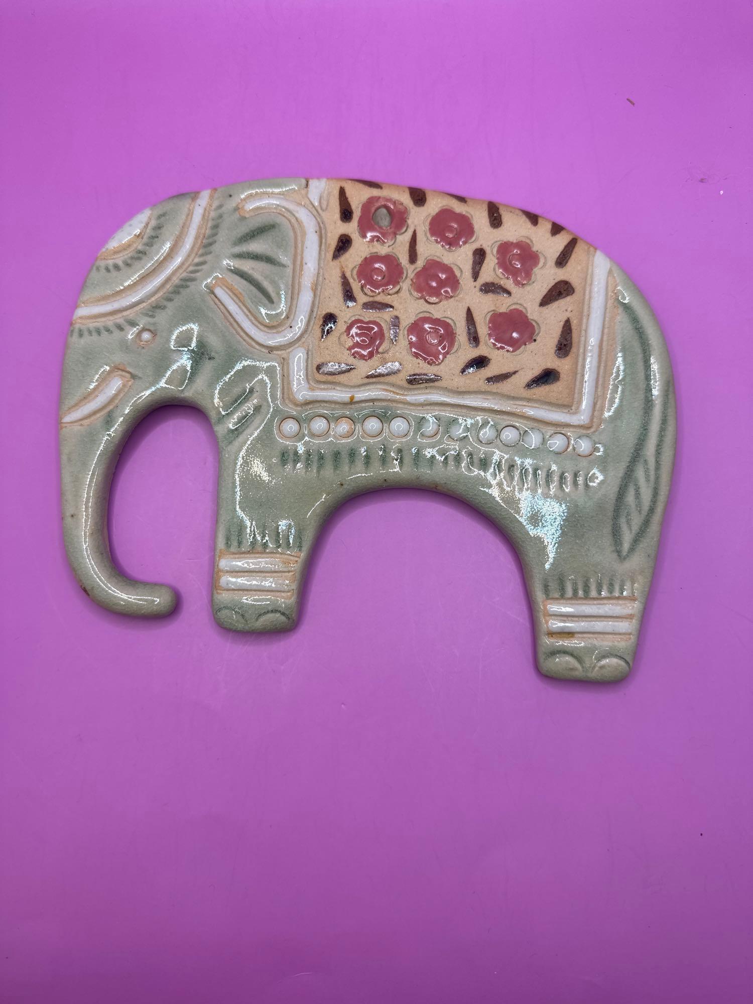 Wall Hanging Ceramic Elephant (Made In Thailand)