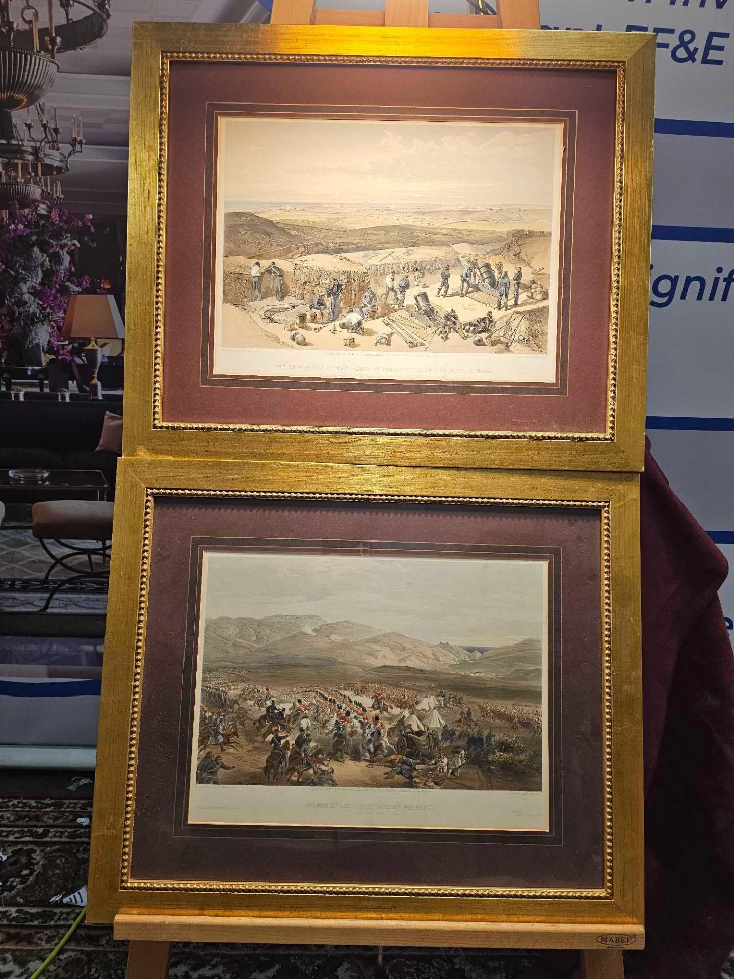 2 x Framed Prints (1) The New Works At The Siege of Sebastopol On The Right Attack, From The