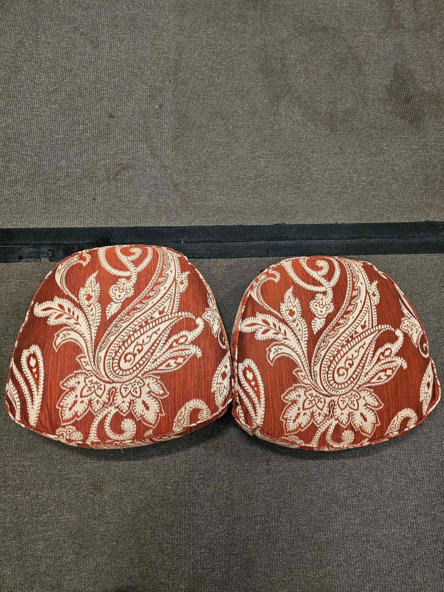 2 x Red/White Patterned Cushions Size 59 x 51cm (Ref Cush 147)