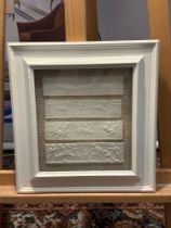 A Set of 4 x Framed Artwork of Plaster Relief Panels Depicting Friezes of The Parthenon 41 x 43cm (