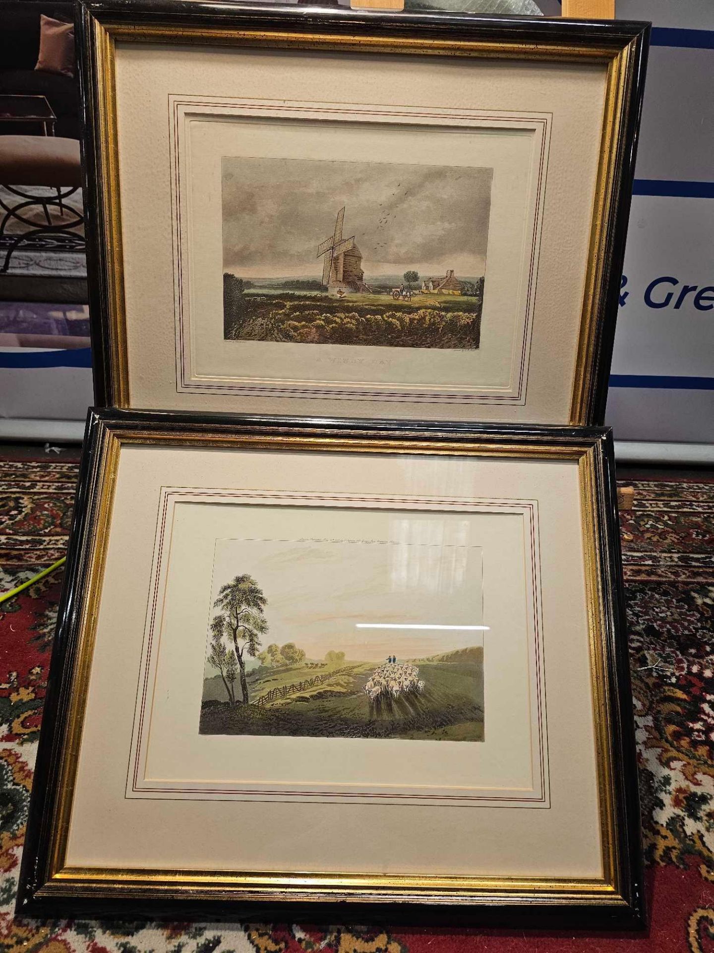 2 x Framed Prints (1) Afternoon, A View In Surrey, Illustration From A Treatise On Landscape