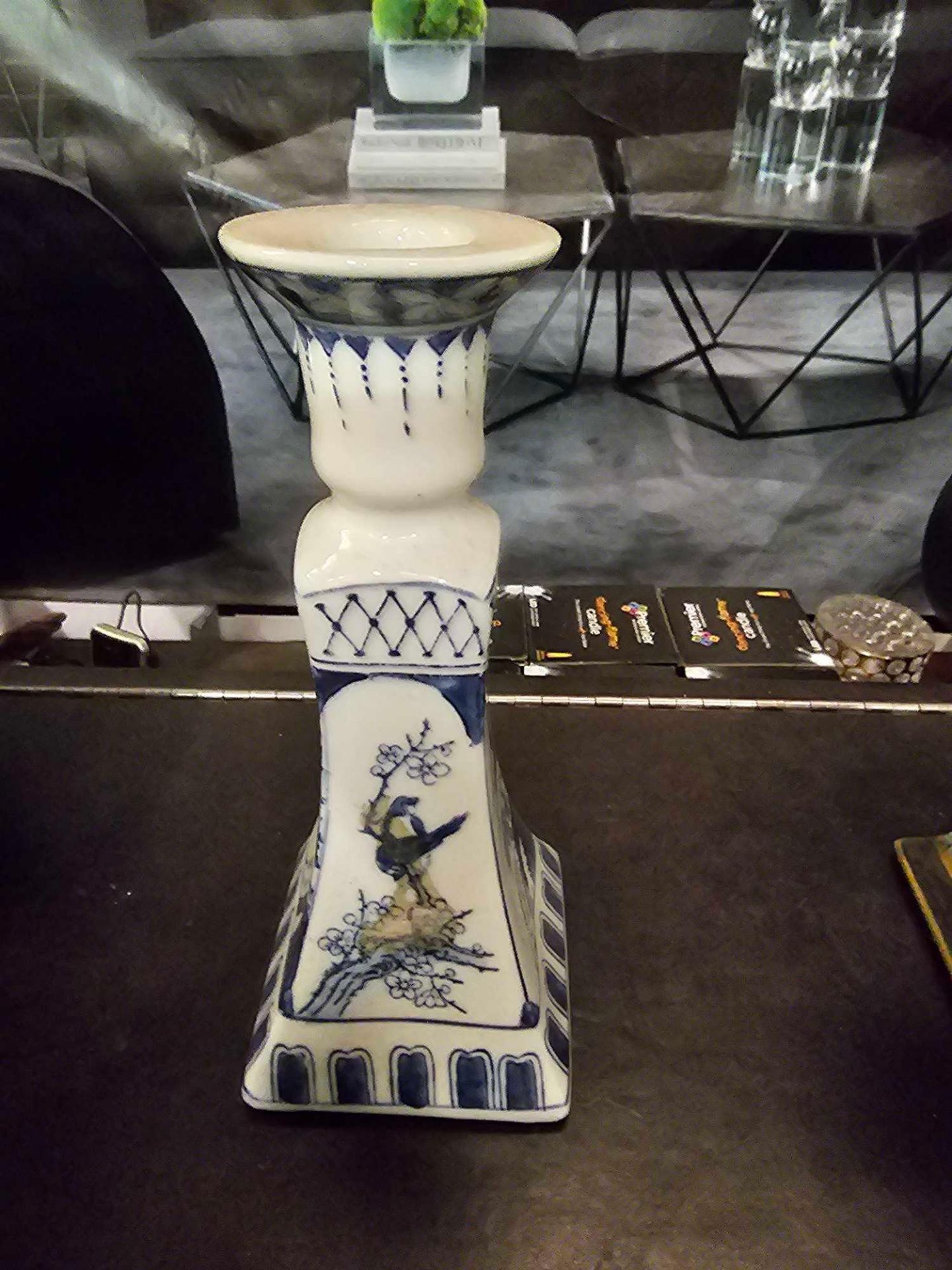 2 x Decorative Ceramic Candel Holders 22cm 23cm - Image 3 of 6