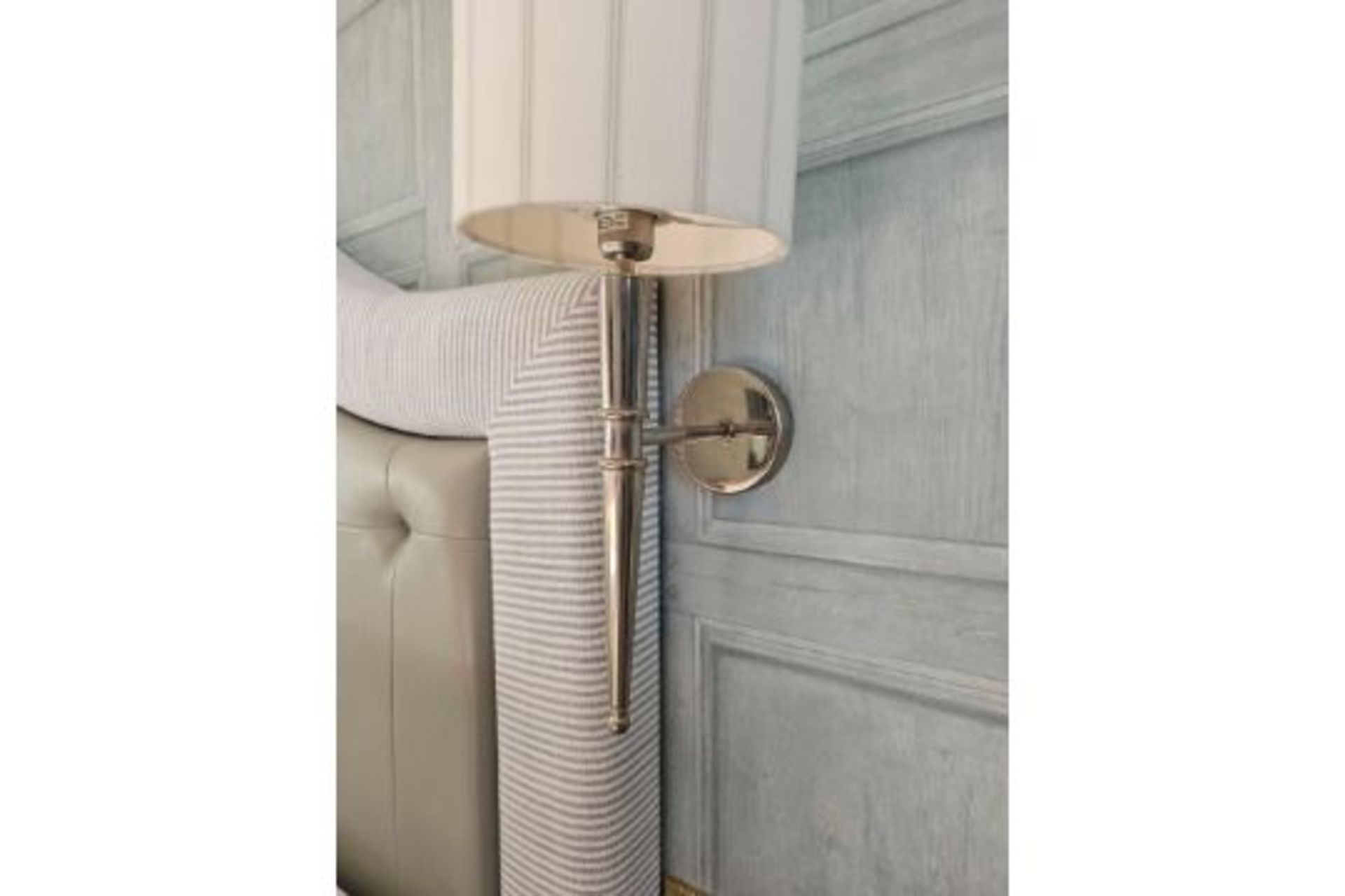 A Pair Of Heathfield Co Henley Nickel Wall Light With Shade - Bild 2 aus 2