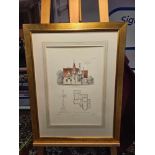 2 x Framed Prints Details of Sections, Plans And Elevations (1) Fern Cliff Villa Wemyss Bay (2)