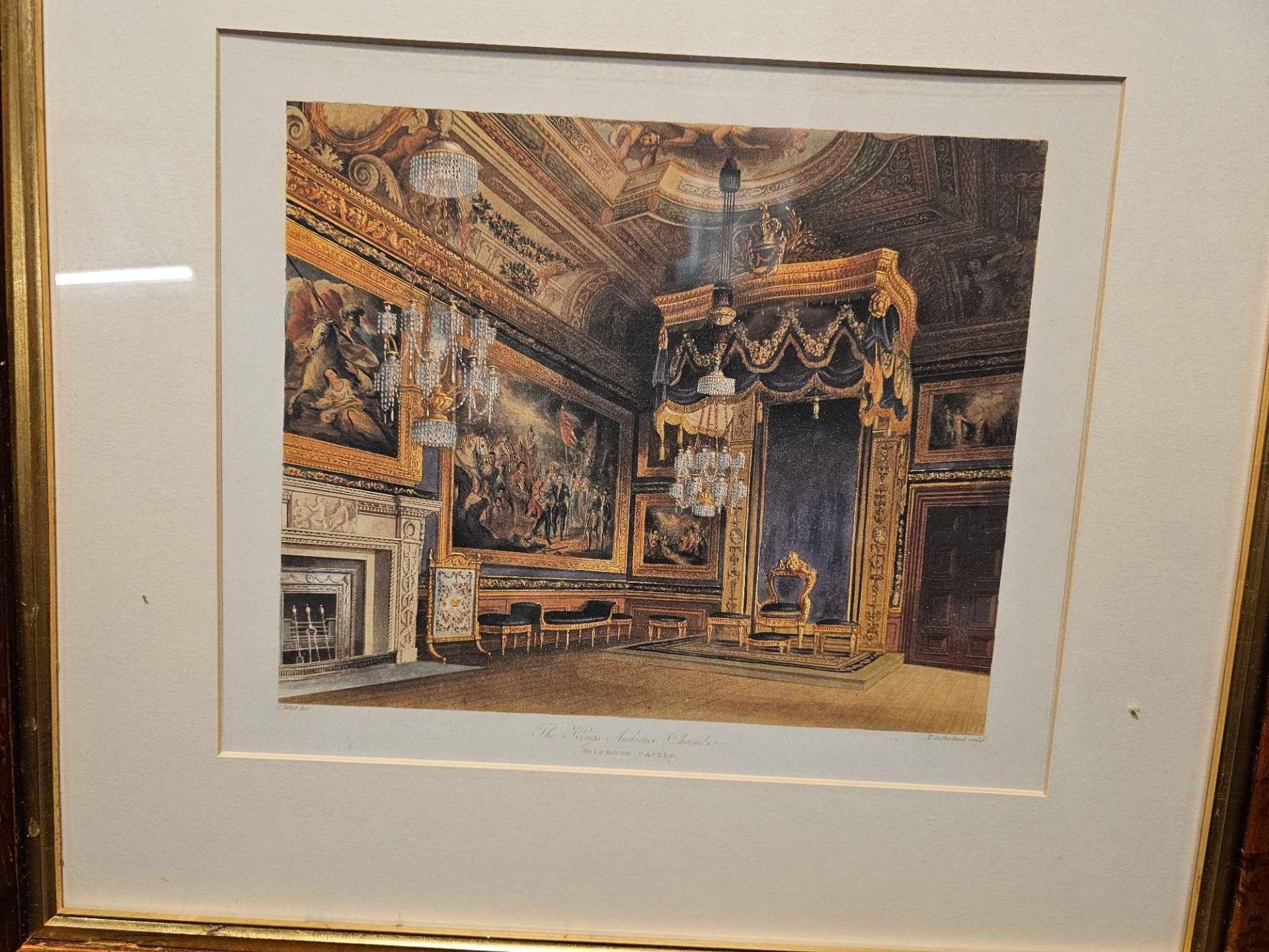 2 x Framed Prints (1) Interior View of The King's Audience Room At Windsor Castle, Berkshire, 1818 - Image 3 of 4