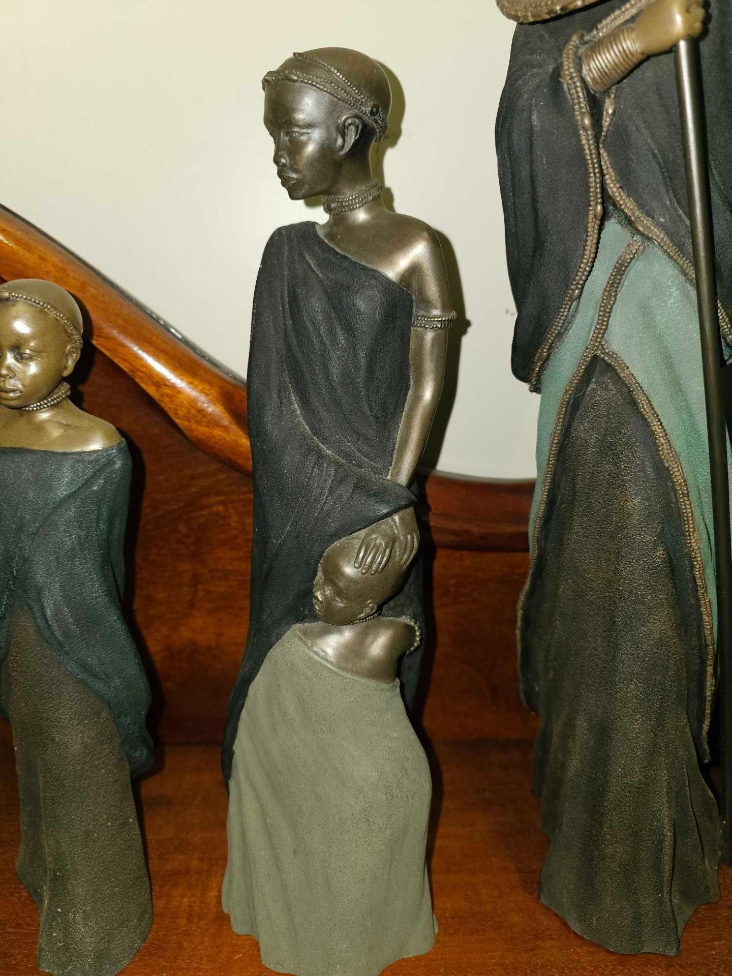 Stacy Bayne Maasai Soul Journey Bronze/Painted Limited Edition Figurines x 5 - Image 4 of 6