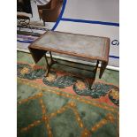 Elegant Pembroke Table with Blue Leather Inlay Introducing the quintessence of craftsmanship and