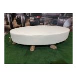 Bleu Nature FO85 White Pebble Seekoo Oval Footstool With Driftwood Legs 121 x 60 x 30cm