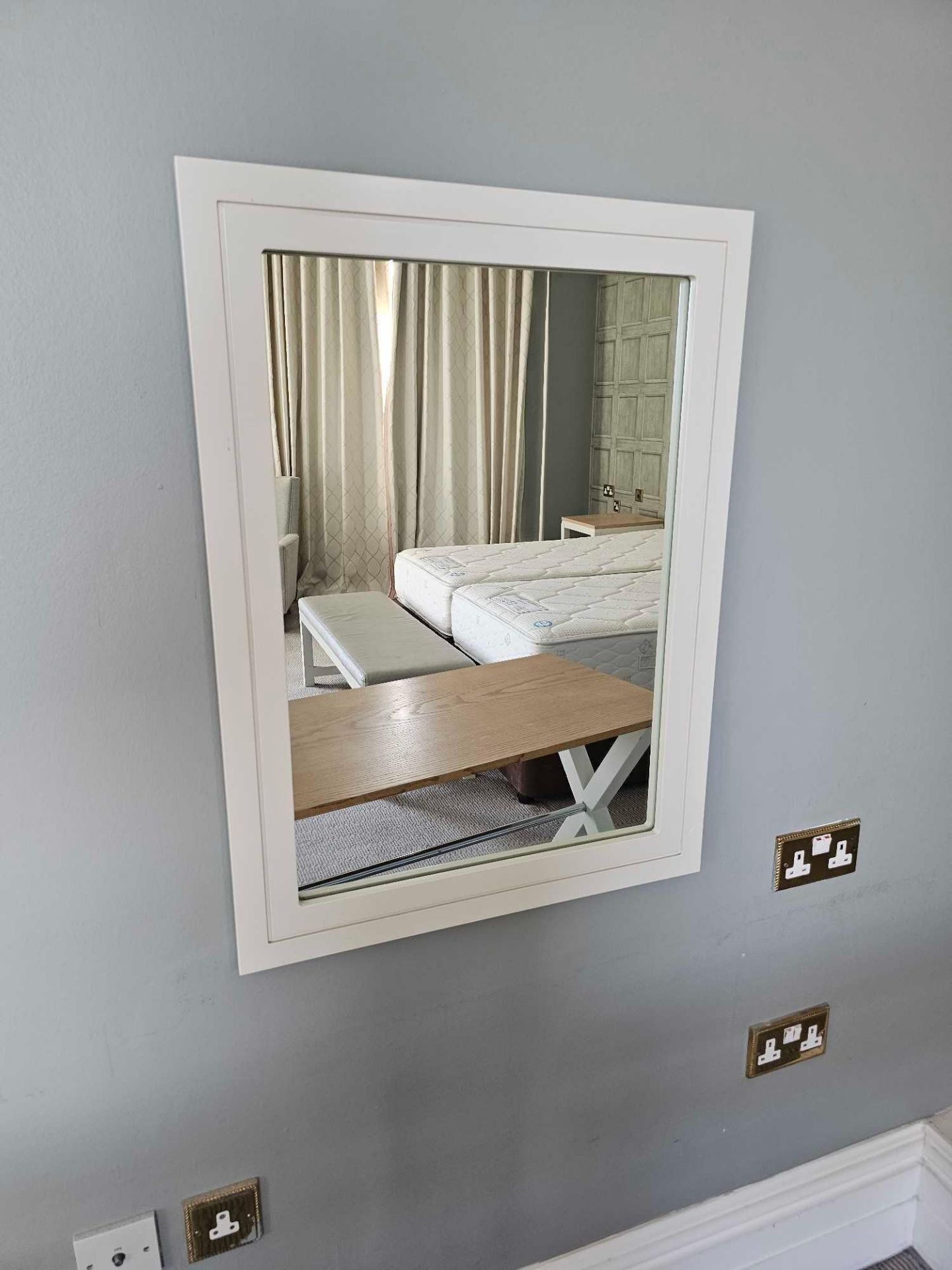 Rectangular Mirror A Bright White Gloss Finish On A Clean, Contemporary, Classic Design, With A