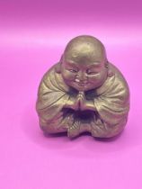 Antique Bronze Statue Praying Buddha 9cm