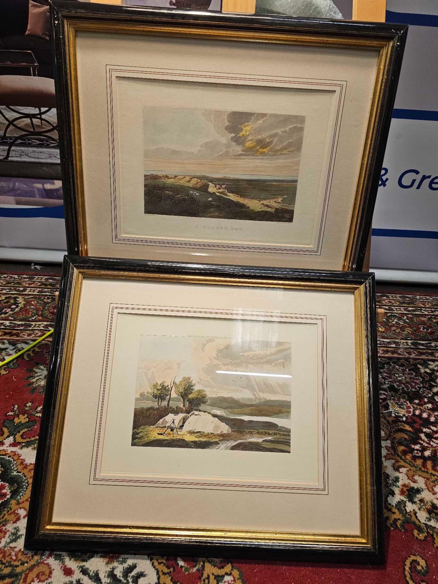 2 x Framed Landscape Prints - A Cloudy Day And Another Similar 59 x 50cm (Hotel 71)