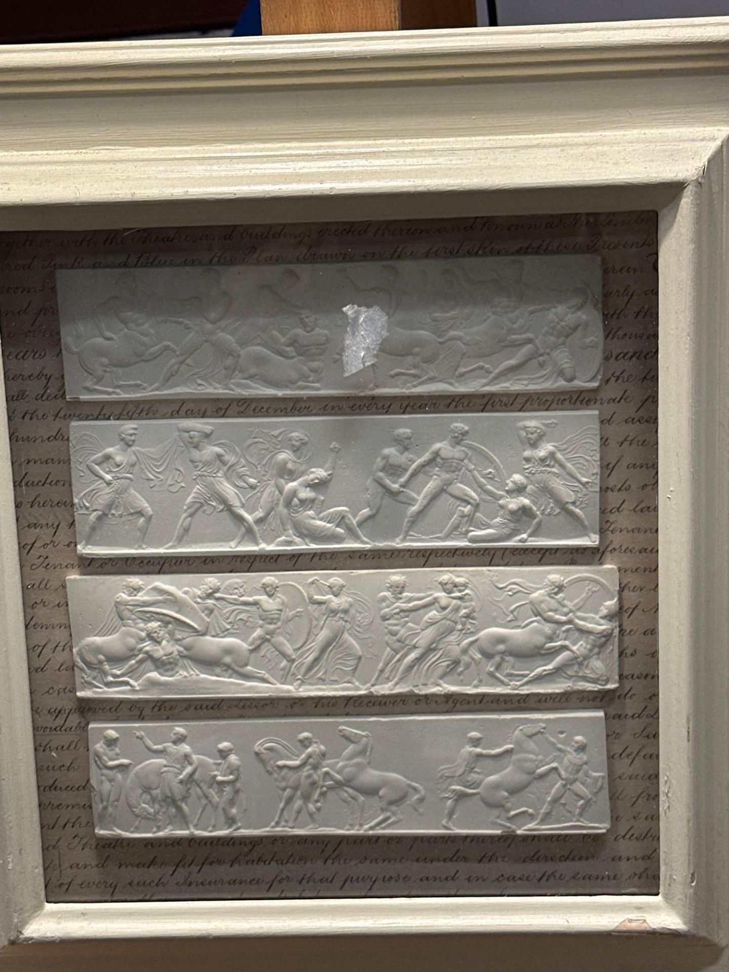 A Set of 4 x Framed Artwork of Plaster Relief Panels Depicting Friezes of The Parthenon 41 x 43cm ( - Bild 6 aus 6