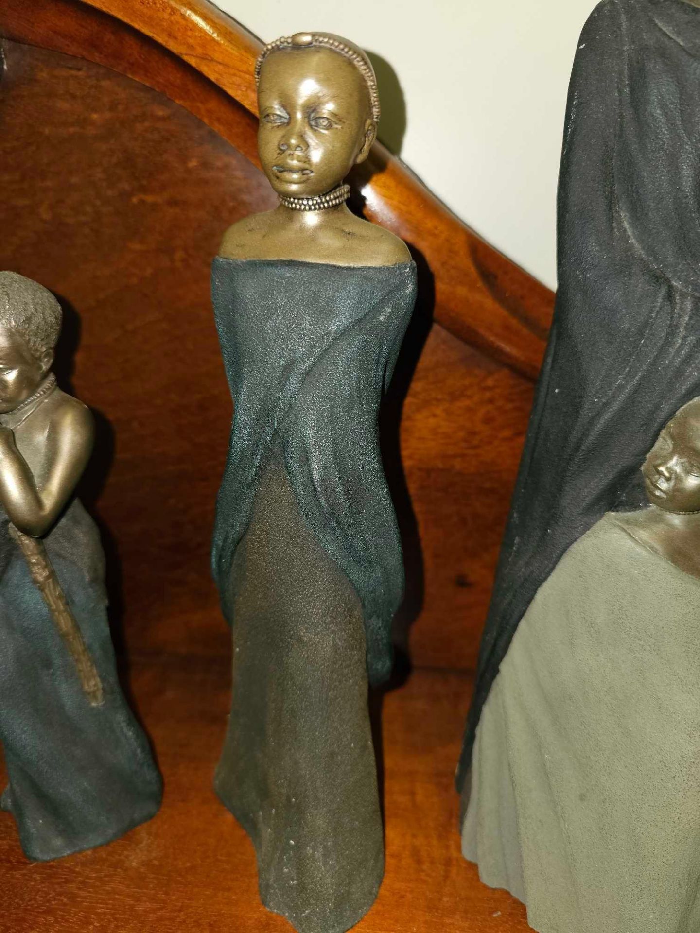 Stacy Bayne Maasai Soul Journey Bronze/Painted Limited Edition Figurines x 5 - Image 5 of 6