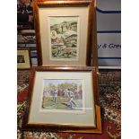 2 x Framed Prints (1) The Golf Links Ilkley Yorkshire, Taken From The Illustrated Sporting And