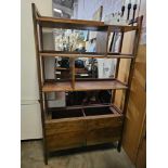 Acacia Open Display Cabinet Two Door Cupboards Under With Open Shelving Above Clearance Item Sold As
