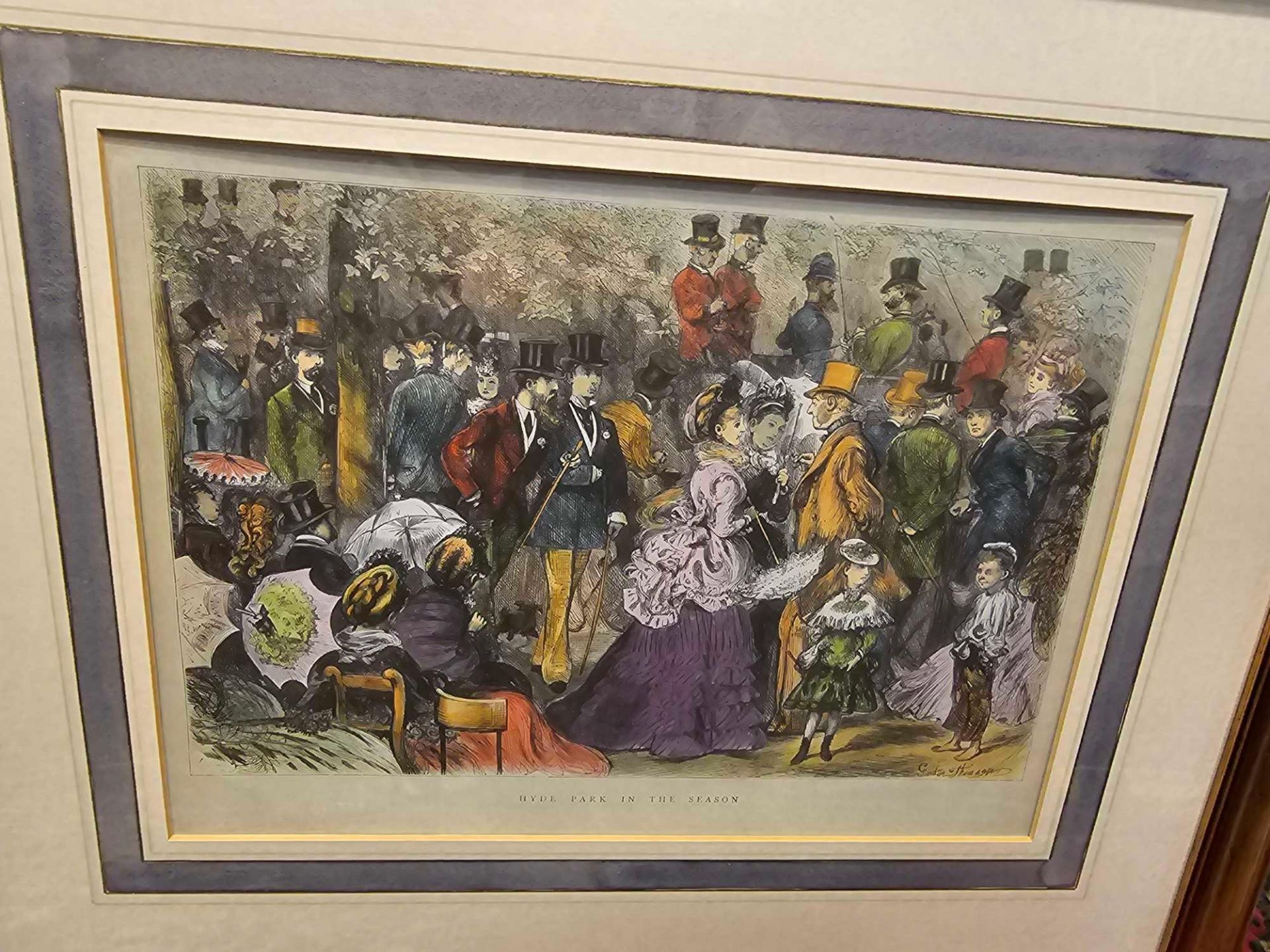 3 x Framed Prints (1) The London Season, In Hyde Park, Waiting For The Shahzada George L. Seymour ( - Image 4 of 5