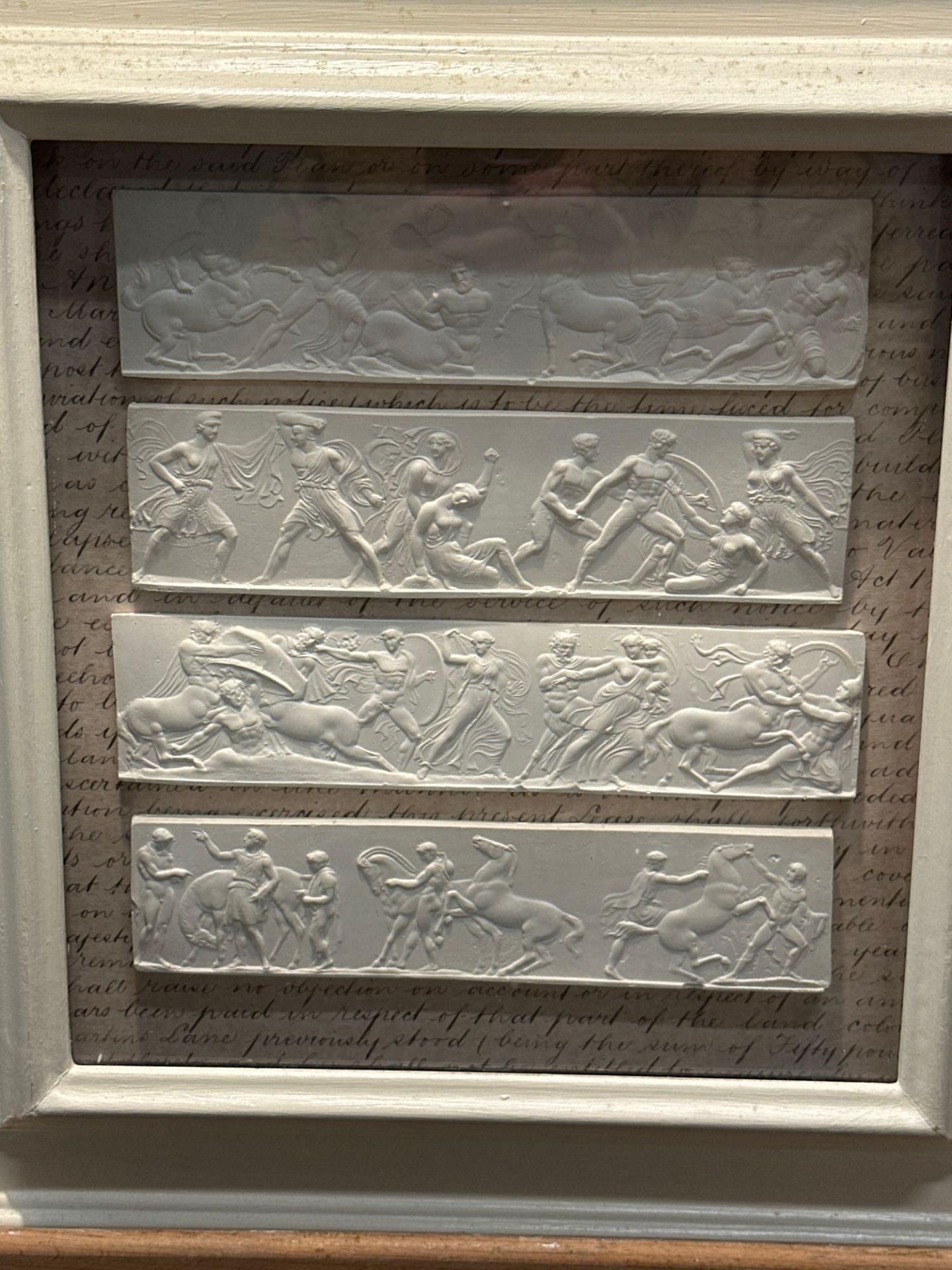 A Set of 4 x Framed Artwork of Plaster Relief Panels Depicting Friezes of The Parthenon 41 x 43cm ( - Bild 5 aus 5