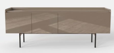 Pisa Painted Sideboard Buffet is a large, versatile buffet that features a high gloss taupe tone