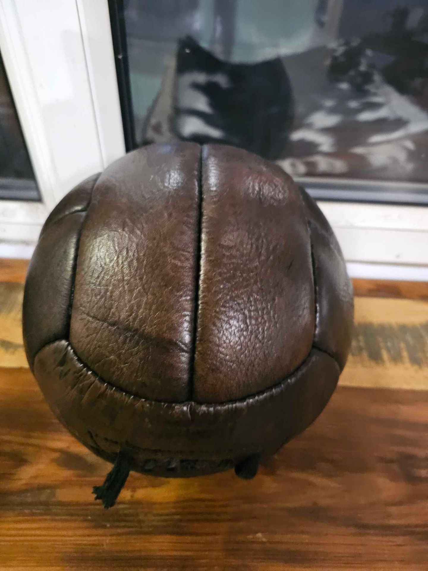 A Decorative Full Leather Rugby Ball And A Leather Football - Image 6 of 6