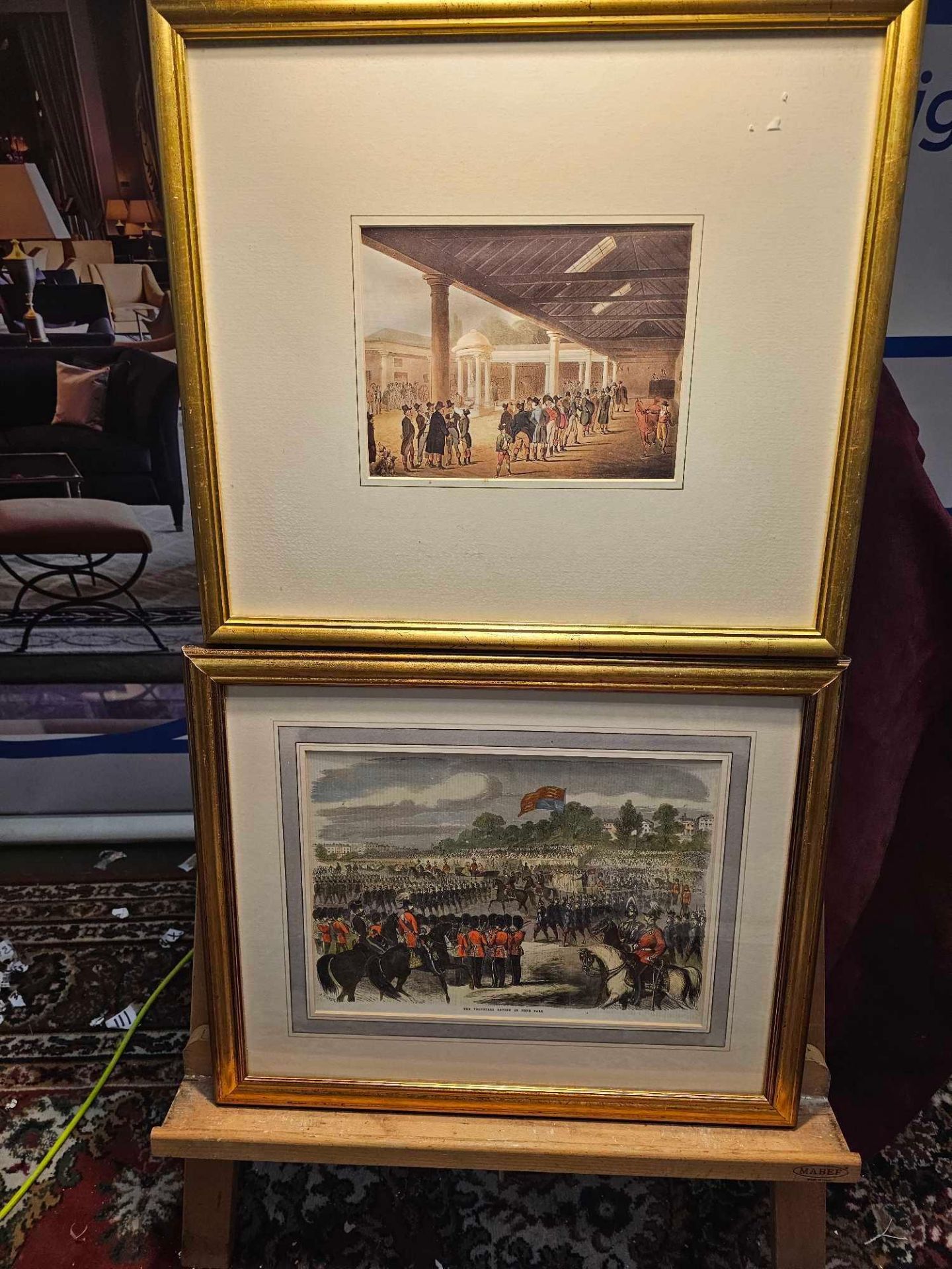 2 x Framed Prints (1) Tattersalls Horse Repository By Thomas Rowlandson And Auguste Pugin From