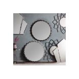 Brand New Boxed Novia Mirror Silver This Modern Round Wall Mirror Has A Overlapping Silver