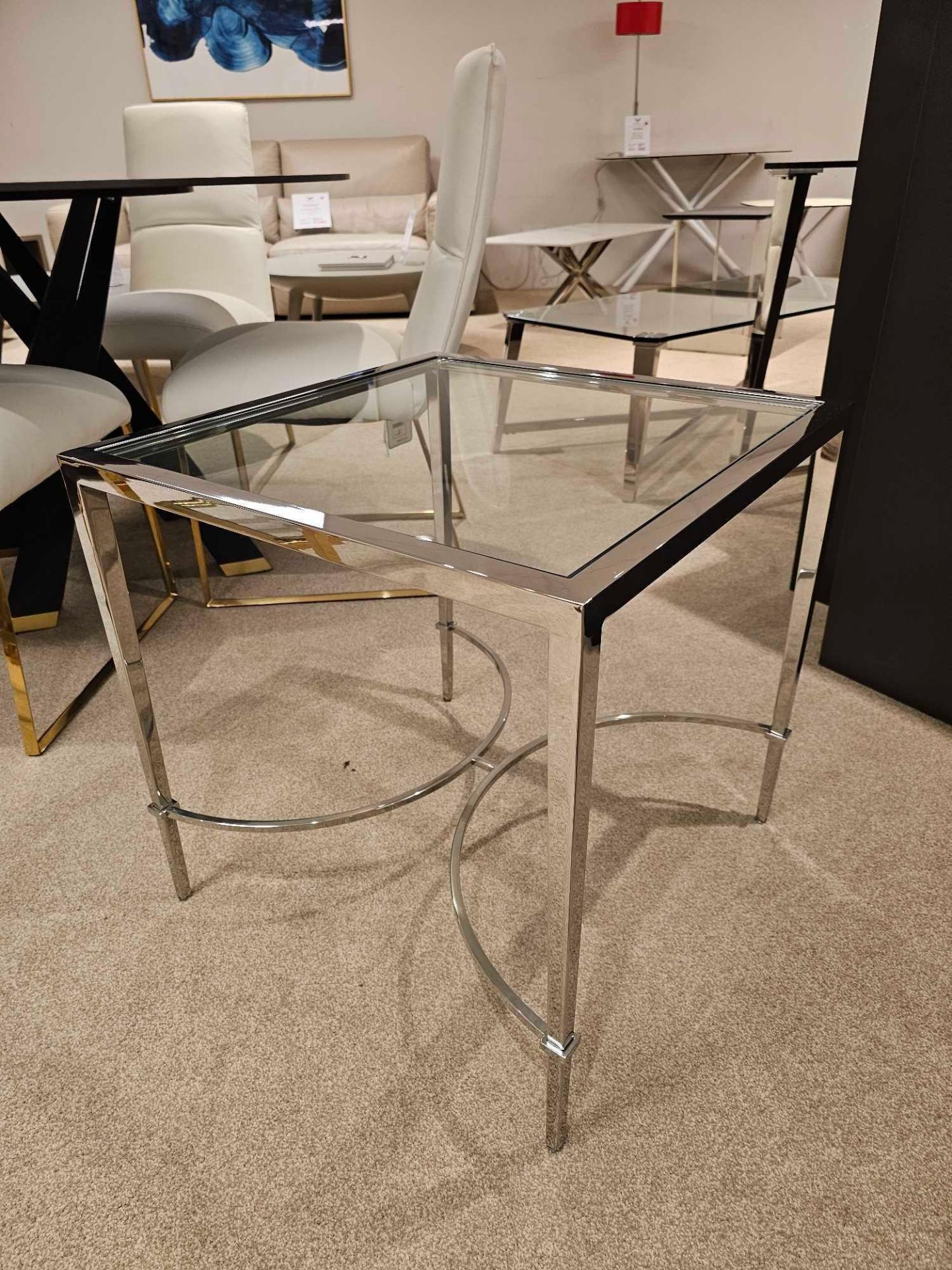 Tokyo Lamp Table by Kesterport The Tokyo lamp table with its clear glass top and a refined tapered - Image 2 of 5