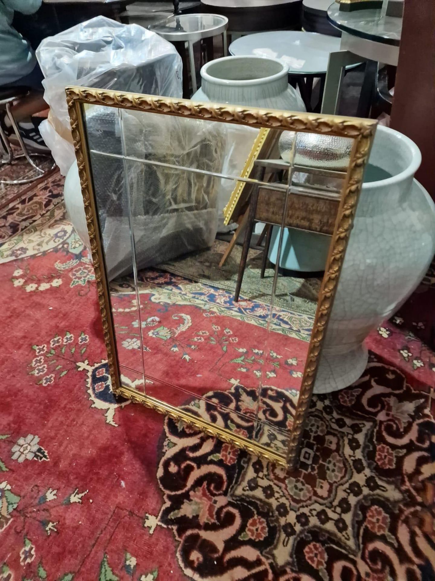 Italian 18 Century Style Rectangular Mirror The Section Mirror Plate In A Gold Gesso Decorative - Bild 2 aus 4